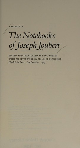 Notebooks of Joseph Joubert